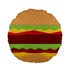 Cake Cute Burger Standard 15  Premium Flano Round Cushions