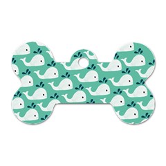 Whale Sea Blue Dog Tag Bone (two Sides)