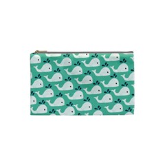Whale Sea Blue Cosmetic Bag (small)