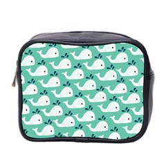 Whale Sea Blue Mini Toiletries Bag (two Sides)