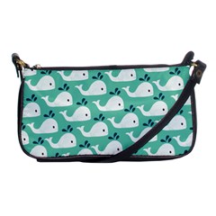 Whale Sea Blue Shoulder Clutch Bag