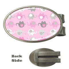 Animals Elephant Pink Cute Money Clips (oval) 