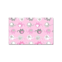 Animals Elephant Pink Cute Sticker Rectangular (100 Pack)