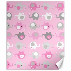 Animals Elephant Pink Cute Canvas 8  X 10  by Dutashop