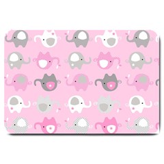 Animals Elephant Pink Cute Large Doormat