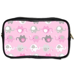 Animals Elephant Pink Cute Toiletries Bag (two Sides)