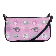 Animals Elephant Pink Cute Shoulder Clutch Bag by Dutashop