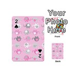 Animals Elephant Pink Cute Playing Cards 54 Designs (Mini) Front - Spade2