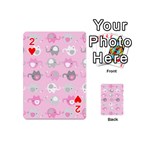 Animals Elephant Pink Cute Playing Cards 54 Designs (Mini) Front - Heart2