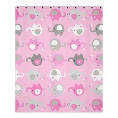 Animals Elephant Pink Cute Shower Curtain 60  X 72  (medium)  by Dutashop