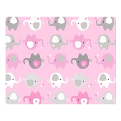 Animals Elephant Pink Cute Two Sides Premium Plush Fleece Blanket (large)