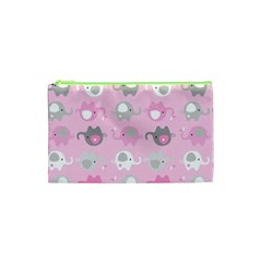 Animals Elephant Pink Cute Cosmetic Bag (xs)