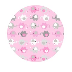 Animals Elephant Pink Cute Mini Round Pill Box (pack Of 5)