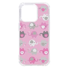 Animals Elephant Pink Cute Iphone 14 Pro Tpu Uv Print Case by Dutashop