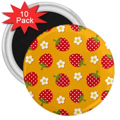 Strawberry 3  Magnets (10 Pack)  by Dutashop