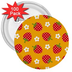 Strawberry 3  Buttons (100 Pack)  by Dutashop