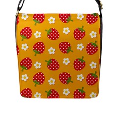 Strawberry Flap Closure Messenger Bag (l)