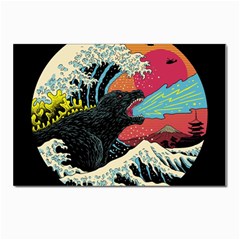 Retro Wave Kaiju Godzilla Japanese Pop Art Style Postcards 5  X 7  (pkg Of 10) by Modalart