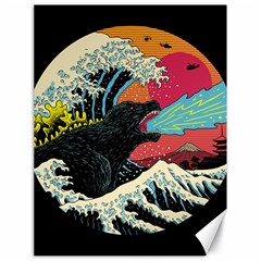 Retro Wave Kaiju Godzilla Japanese Pop Art Style Canvas 18  X 24  by Modalart