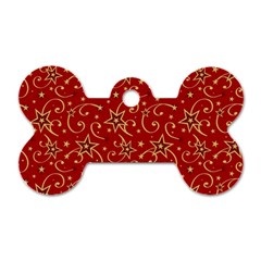 Christmas Texture Pattern Red Craciun Dog Tag Bone (one Side)