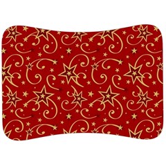 Christmas Texture Pattern Red Craciun Velour Seat Head Rest Cushion by Sarkoni