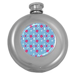 Christmas  Xmas Pattern Vector With Gifts And Pine Tree Icons Round Hip Flask (5 Oz)