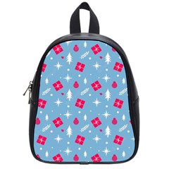 Christmas  Xmas Pattern Vector With Gifts And Pine Tree Icons School Bag (small)