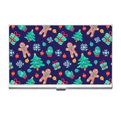 Christmas Texture New Year Background Trees Retro Pattern Business Card Holder