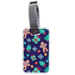 Christmas Texture New Year Background Trees Retro Pattern Luggage Tag (one Side)