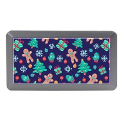 Christmas Texture New Year Background Trees Retro Pattern Memory Card Reader (mini)