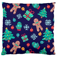 Christmas Texture New Year Background Trees Retro Pattern Standard Premium Plush Fleece Cushion Case (one Side)