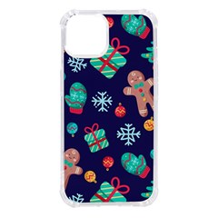 Christmas Texture New Year Background Trees Retro Pattern iPhone 14 TPU UV Print Case