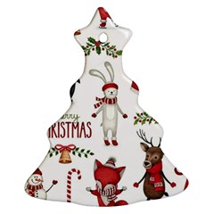 Christmas Characters Pattern Christmas Tree Ornament (two Sides)