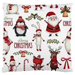 Christmas Characters Pattern Large Cushion Case (two Sides)