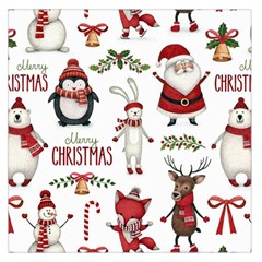 Christmas Characters Pattern Square Satin Scarf (36  X 36 )