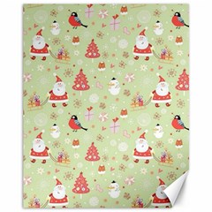 Christmas Pattern Christmas Tree Santa Canvas 11  X 14 