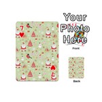 Christmas Pattern Christmas Tree Santa Playing Cards 54 Designs (Mini) Front - Heart7