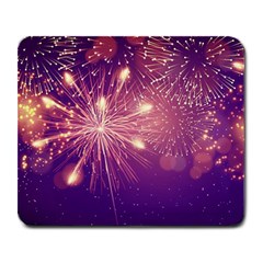 Fireworks On A Purple With Fireworks New Year Christmas Pattern Large Mousepad by Sarkoni