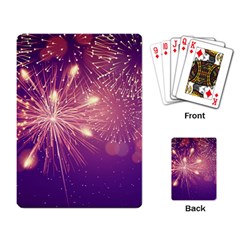 Fireworks On A Purple With Fireworks New Year Christmas Pattern Playing Cards Single Design (rectangle)