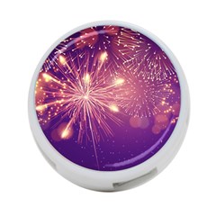 Fireworks On A Purple With Fireworks New Year Christmas Pattern 4-port Usb Hub (two Sides)