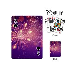 Fireworks On A Purple With Fireworks New Year Christmas Pattern Playing Cards 54 Designs (mini)