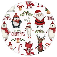 Christmas Characters Pattern Round Trivet by Sarkoni