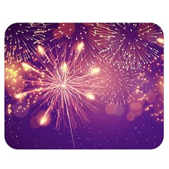 Fireworks On A Purple With Fireworks New Year Christmas Pattern Two Sides Premium Plush Fleece Blanket (medium) by Sarkoni