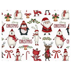 Christmas Characters Pattern Two Sides Premium Plush Fleece Blanket (extra Small) by Sarkoni