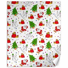 Christmas Santa Pattern Tree Canvas 16  X 20 