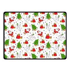 Christmas Santa Pattern Tree Fleece Blanket (small)