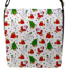 Christmas Santa Pattern Tree Flap Closure Messenger Bag (s)