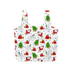 Christmas Santa Pattern Tree Full Print Recycle Bag (s) by Sarkoni