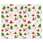 Christmas Santa Pattern Tree Two Sides Premium Plush Fleece Blanket (Small) 50 x40  Blanket Front