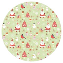 Christmas Pattern Christmas Tree Santa Uv Print Acrylic Ornament Round by Sarkoni